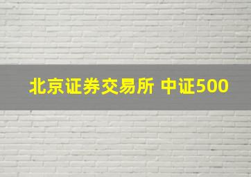 北京证券交易所 中证500